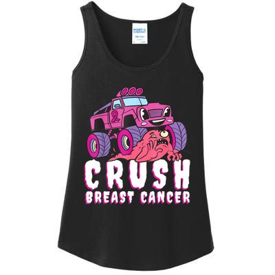 Crush Breast Cancer Awareness Monster Truck October Pink Ladies Essential Tank