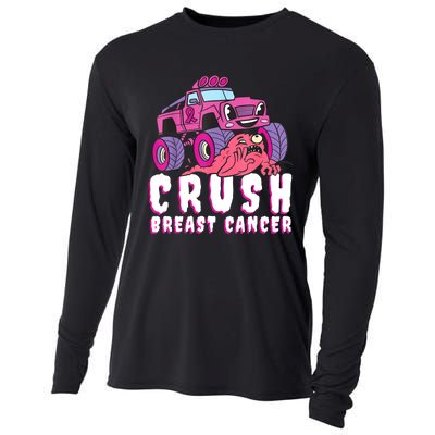 Crush Breast Cancer Awareness Monster Truck October Pink Cooling Performance Long Sleeve Crew