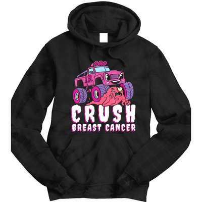 Crush Breast Cancer Awareness Monster Truck October Pink Tie Dye Hoodie