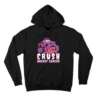 Crush Breast Cancer Awareness Monster Truck October Pink Tall Hoodie