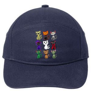 Cute Black Cat Lover Halloween Costume 7-Panel Snapback Hat