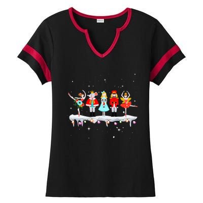 Christmas Ballet Clara Mouse King Princess Nutcracker Ladies Halftime Notch Neck Tee