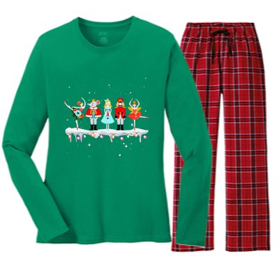 Christmas Ballet Clara Mouse King Princess Nutcracker Women's Long Sleeve Flannel Pajama Set 