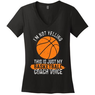 Cool Basketball Coach  Basketball Coaching Voice Women's V-Neck T-Shirt