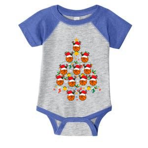 Cheerful Basketball Christmas Tree Festive And Playful Xmas Gift Infant Baby Jersey Bodysuit