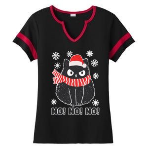 Cute Black Cat Xmas Christmas Xmas Outfit Ladies Halftime Notch Neck Tee