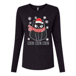 Cute Black Cat Xmas Christmas Xmas Outfit Womens Cotton Relaxed Long Sleeve T-Shirt