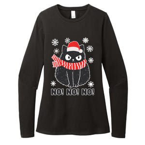 Cute Black Cat Xmas Christmas Xmas Outfit Womens CVC Long Sleeve Shirt