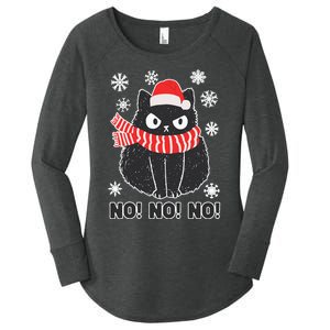 Cute Black Cat Xmas Christmas Xmas Outfit Women's Perfect Tri Tunic Long Sleeve Shirt