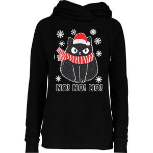 Cute Black Cat Xmas Christmas Xmas Outfit Womens Funnel Neck Pullover Hood