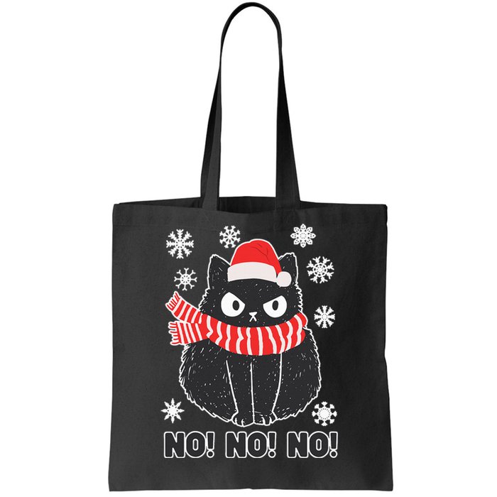 Cute Black Cat Xmas Christmas Xmas Outfit Tote Bag