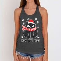 Cute Black Cat Xmas Christmas Xmas Outfit Women's Knotted Racerback Tank