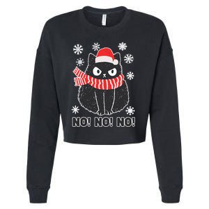 Cute Black Cat Xmas Christmas Xmas Outfit Cropped Pullover Crew