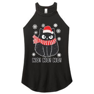 Cute Black Cat Xmas Christmas Xmas Outfit Women's Perfect Tri Rocker Tank