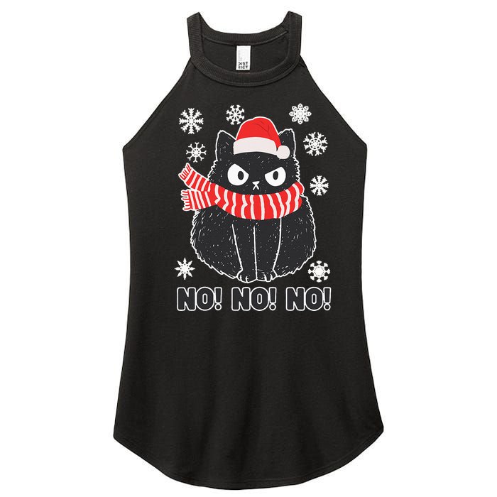 Cute Black Cat Xmas Christmas Xmas Outfit Women's Perfect Tri Rocker Tank