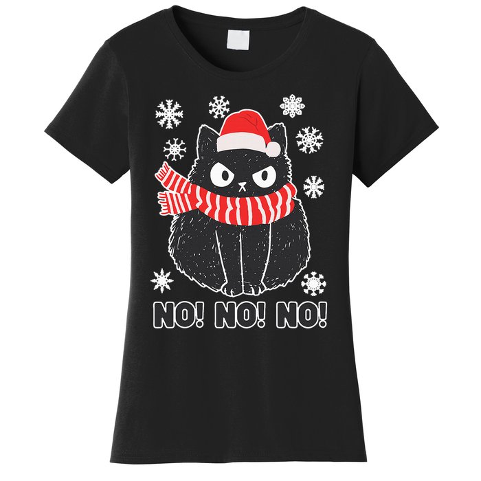 Cute Black Cat Xmas Christmas Xmas Outfit Women's T-Shirt