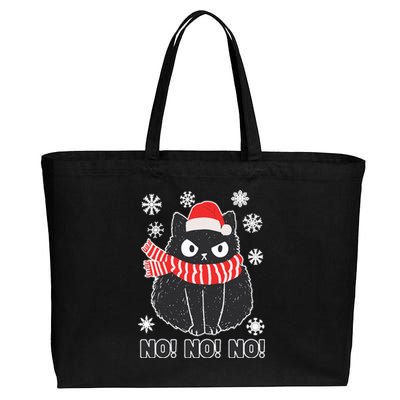 Cute Black Cat Xmas Christmas Xmas Outfit Cotton Canvas Jumbo Tote