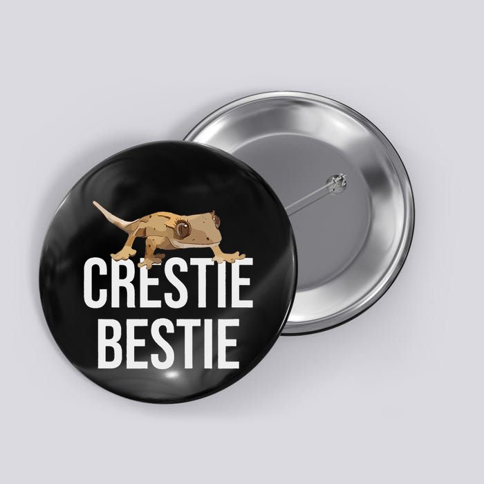 Crestie Bestie Crested Gecko Reptile Lizard Pet Lover Gift Button