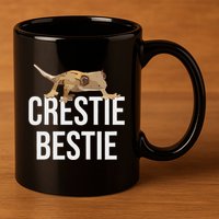Crestie Bestie Crested Gecko Reptile Lizard Pet Lover Gift 11oz C Handle Ceramic Mug