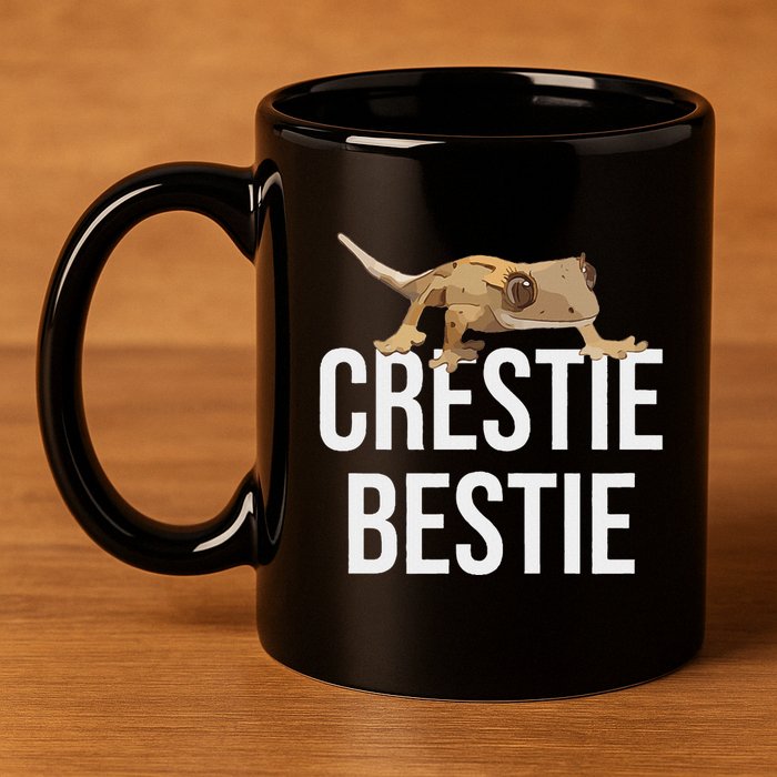 Crestie Bestie Crested Gecko Reptile Lizard Pet Lover Gift 11oz C Handle Ceramic Mug