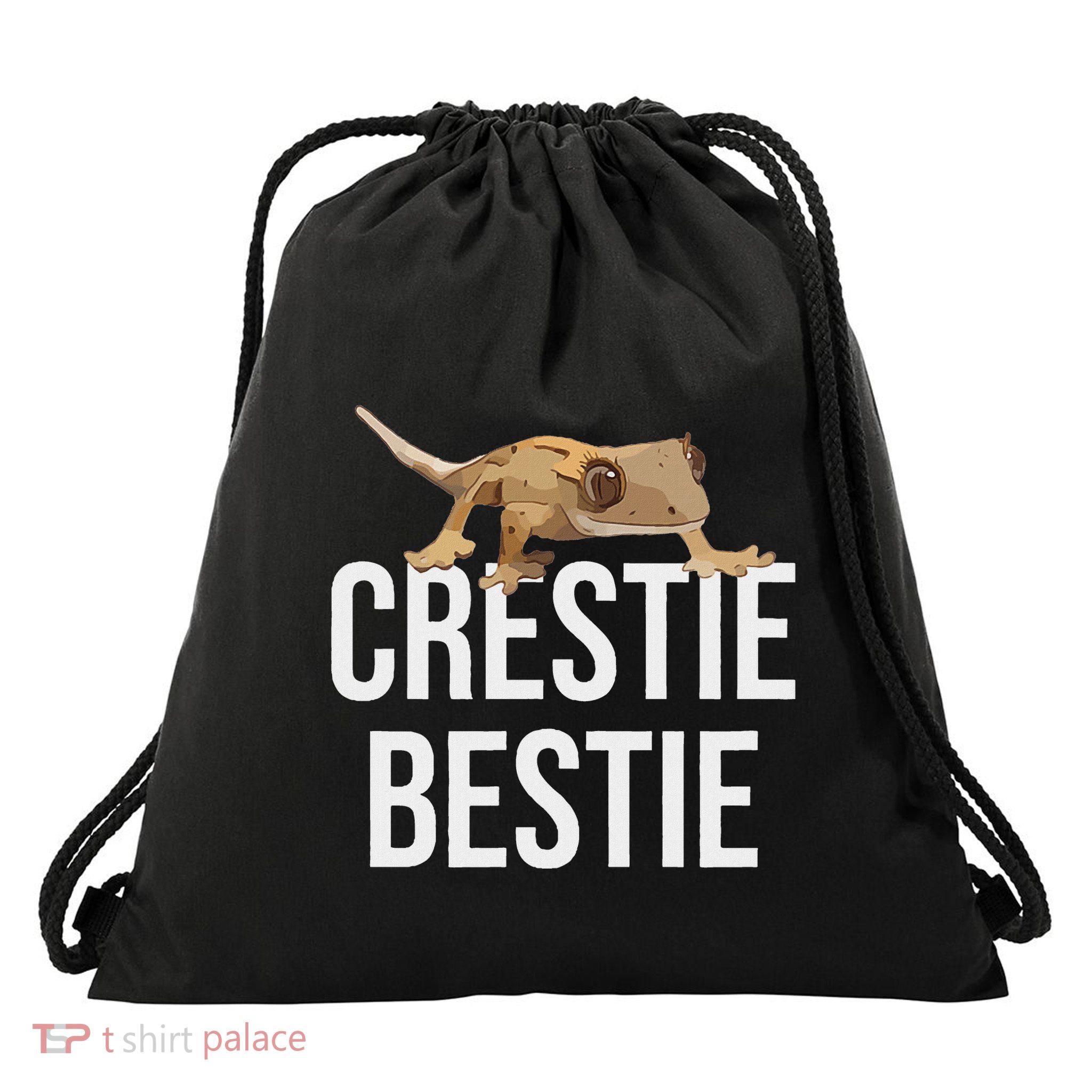 Crestie Bestie Crested Gecko Reptile Lizard Pet Lover Gift Drawstring Bag