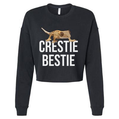 Crestie Bestie Crested Gecko Reptile Lizard Pet Lover Gift Cropped Pullover Crew