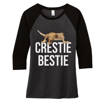 Crestie Bestie Crested Gecko Reptile Lizard Pet Lover Gift Women's Tri-Blend 3/4-Sleeve Raglan Shirt