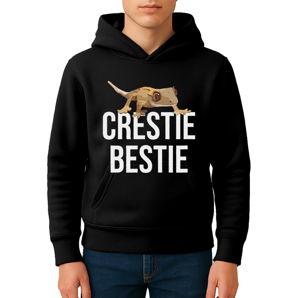 Crestie Bestie Crested Gecko Reptile Lizard Pet Lover Gift Kids Hoodie