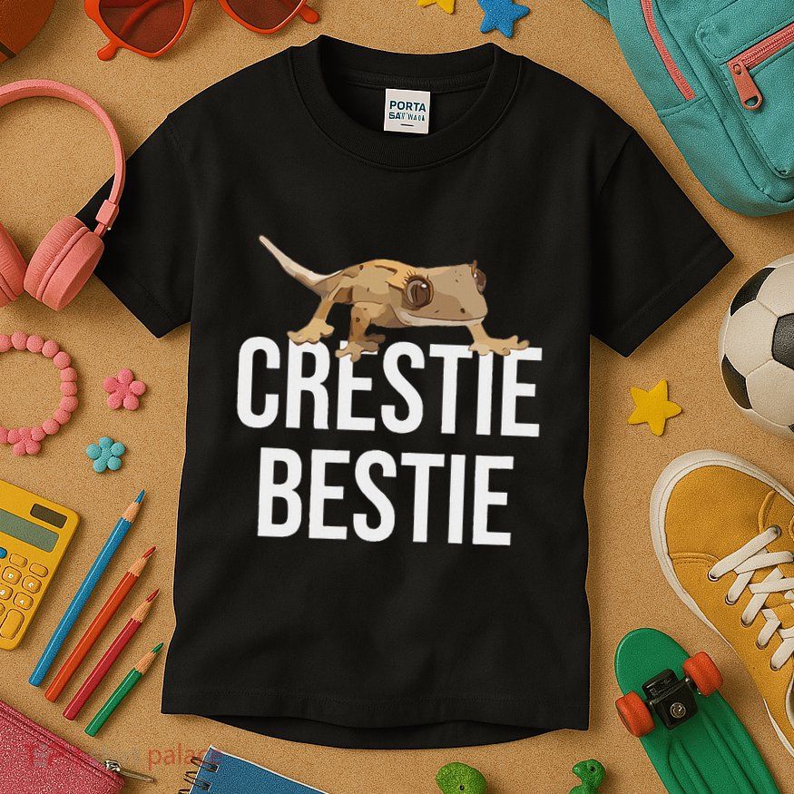 Crestie Bestie Crested Gecko Reptile Lizard Pet Lover Gift Kids T-Shirt