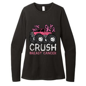 Crush Breast Cancer Awareness Monster Truck Womens CVC Long Sleeve Shirt