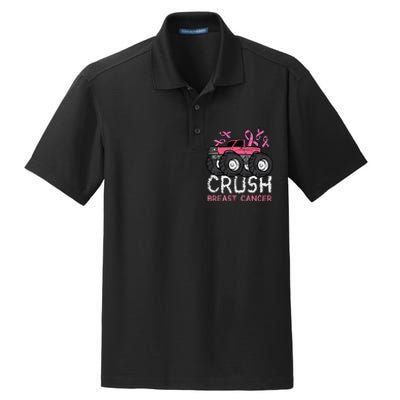 Crush Breast Cancer Awareness Monster Truck Dry Zone Grid Polo