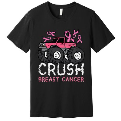 Crush Breast Cancer Awareness Monster Truck Premium T-Shirt