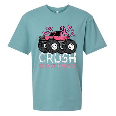 Crush Breast Cancer Awareness Monster Truck Sueded Cloud Jersey T-Shirt