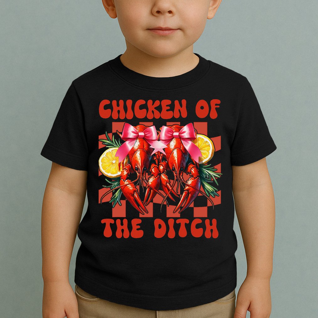 Crawfish Boil Coquette Bow Cajun Seafood Chicken Of Ditch Toddler T-Shirt