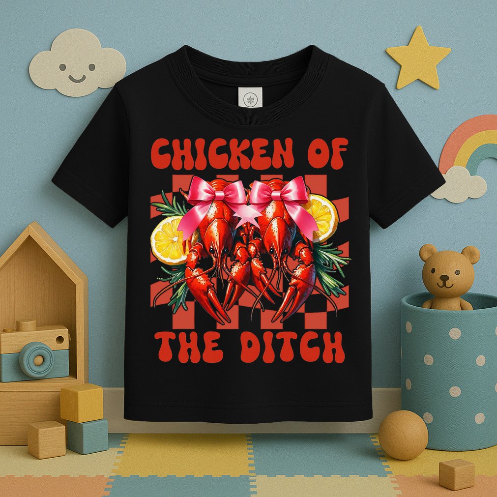 Crawfish Boil Coquette Bow Cajun Seafood Chicken Of Ditch Toddler T-Shirt