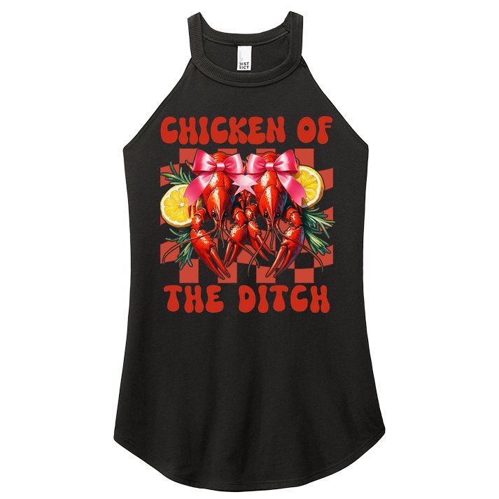 Crawfish Boil Coquette Bow Cajun Seafood Chicken Of Ditch Women's Perfect Tri Rocker Tank
