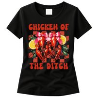 Crawfish Boil Coquette Bow Cajun Seafood Chicken Of Ditch Womens T-Shirt