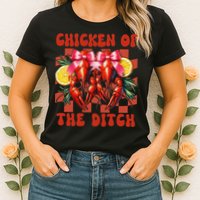 Crawfish Boil Coquette Bow Cajun Seafood Chicken Of Ditch Womens T-Shirt