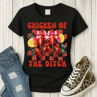 Crawfish Boil Coquette Bow Cajun Seafood Chicken Of Ditch Womens T-Shirt