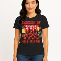 Crawfish Boil Coquette Bow Cajun Seafood Chicken Of Ditch Womens T-Shirt