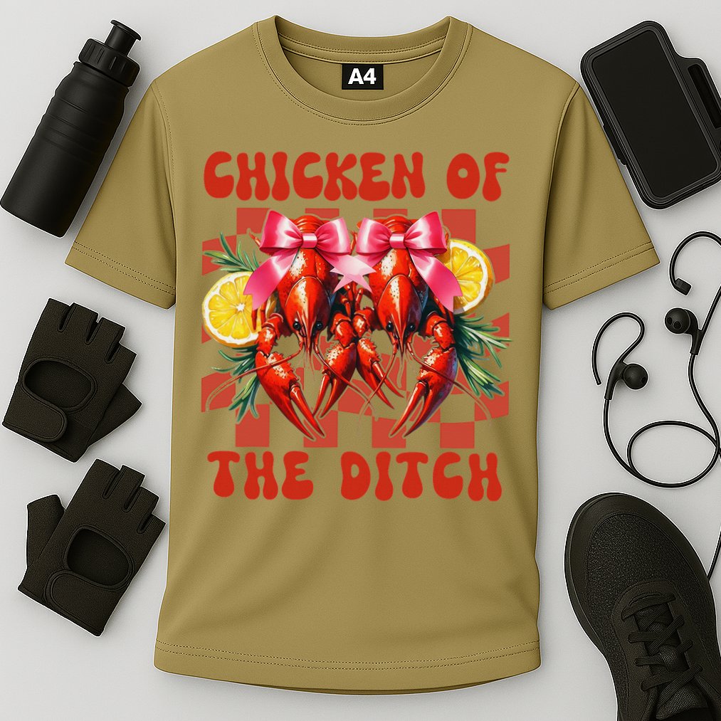 Crawfish Boil Coquette Bow Cajun Seafood Chicken Of Ditch Cooling Performance Crew T-Shirt