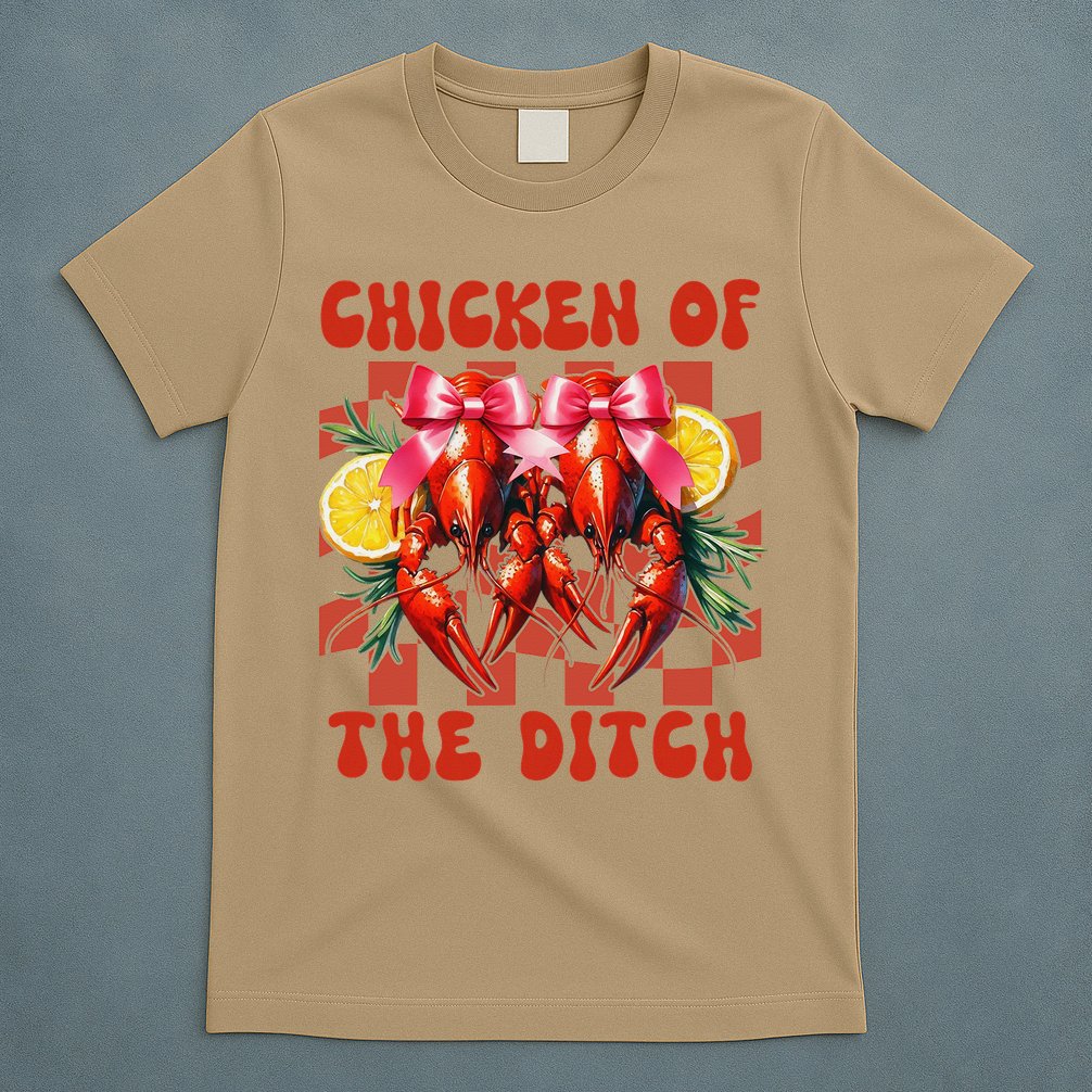 Crawfish Boil Coquette Bow Cajun Seafood Chicken Of Ditch T-Shirt