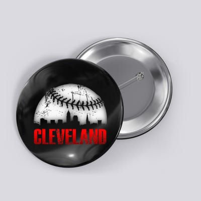 Cleveland Baseball City Skyline Button