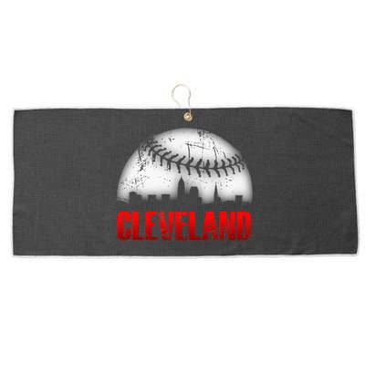 Cleveland Baseball City Skyline Large Microfiber Waffle Golf Towel