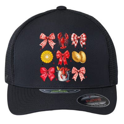 Coquette Bow Crawfish Boil Girl Aesthetic Funny Girl Women Flexfit Unipanel Trucker Cap