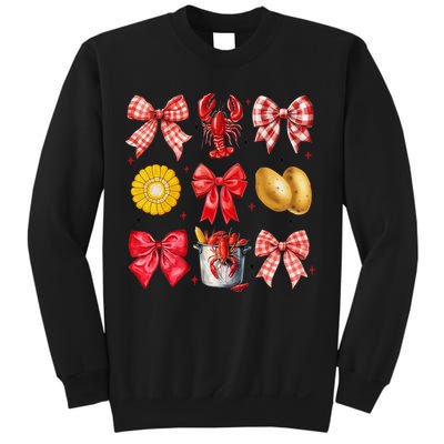 Coquette Bow Crawfish Boil Girl Aesthetic Funny Girl Women Sweatshirt