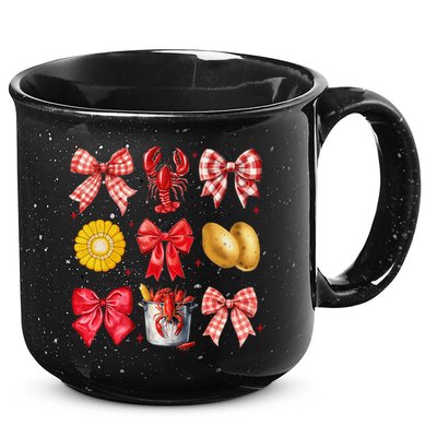 Coquette Bow Crawfish Boil Girl Aesthetic Funny Girl Women 15oz Campfire Ceramic Mug