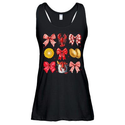 Coquette Bow Crawfish Boil Girl Aesthetic Funny Girl Women Ladies Essential Flowy Tank