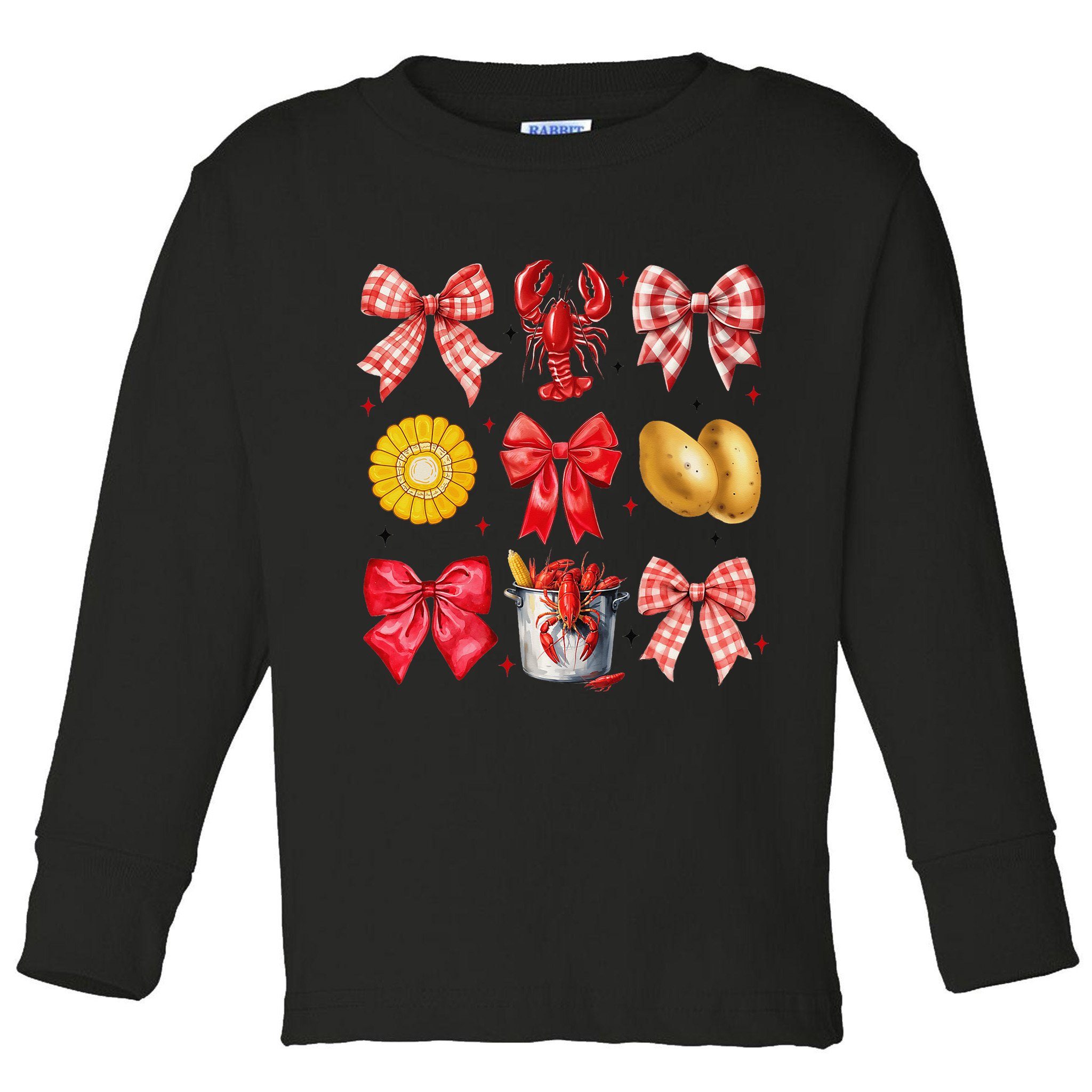 Coquette Bow Crawfish Boil Girl Aesthetic Funny Girl Women Toddler Long Sleeve Shirt