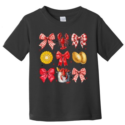 Coquette Bow Crawfish Boil Girl Aesthetic Funny Girl Women Toddler T-Shirt